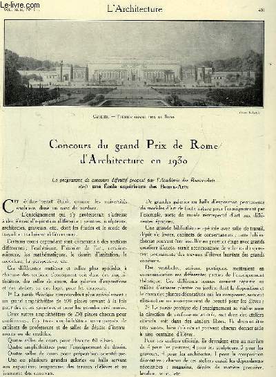 L'Architecture. N11 - Volume XLIII : Etudes d'Urbanisme, Henrichemont - La Banque Dupont - Villa  Biarritz, par Duval et Gonse.