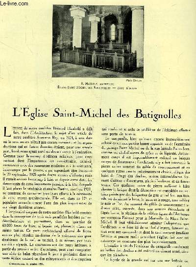 L'Architecture. N10 - Volume XLIX : L'Eglise Saint-Michel des Batignolles - Le parc bois de Parilly -