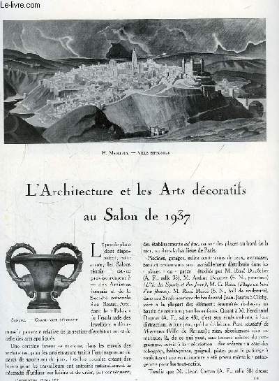 L'Architecture. N6 - Volume L : L'Architecture et les Arts Dcoratifs au Salon de 1937 - Urbanisation de la Ville de Lyon -