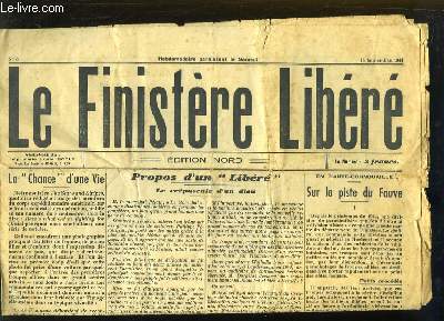 Le Finistre Libr, Edition Nord N3 : M. Tanguy Prigent - L'Autonomisme Breton et l'Allemagne (suite) - Les Martyrs de la Libert et de l'Occupation