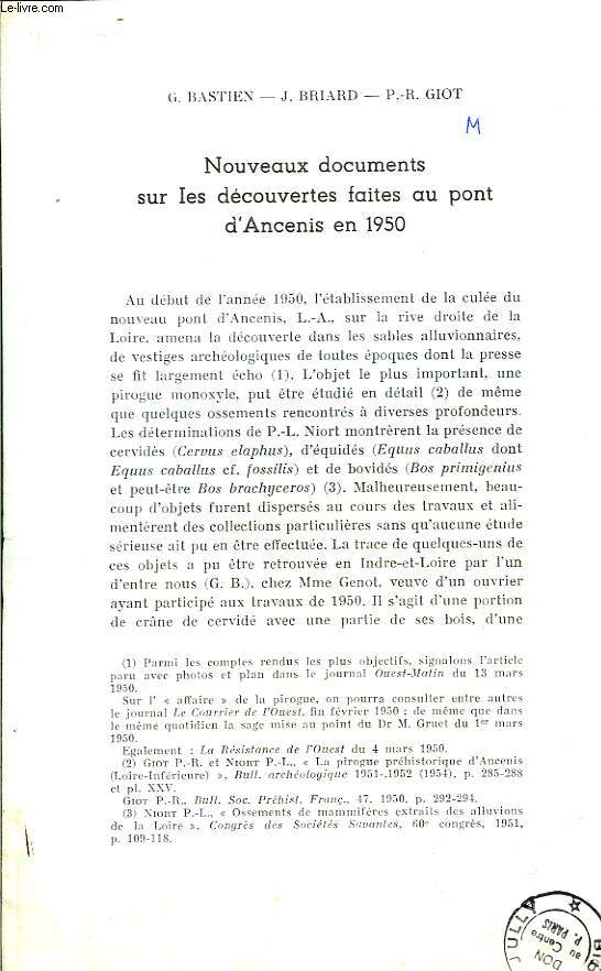 Nouveaux documents sur les dcouvertes faites au pont d'Ancenis en 1950