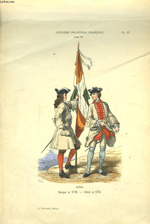 Une Gravure en couleurs, de l'Ancienne Infanterie Franaise : 