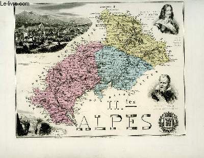 1 carte grave en couleurs des Hautes-Alpes - N5