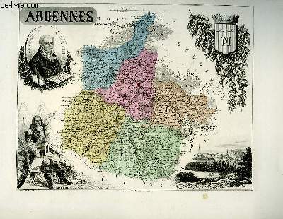 1 carte grave en couleurs des Ardennes - N7