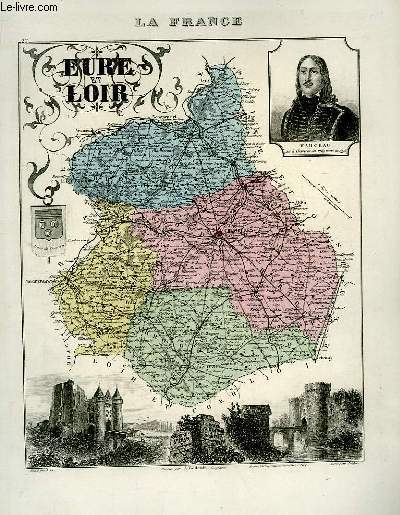 1 carte grave en couleurs de l'Eure et Loir - N27