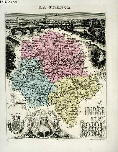 1 carte grave en couleurs de l'Indre et Loire - N36