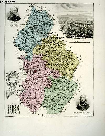 1 carte grave en couleurs du Jura - N38