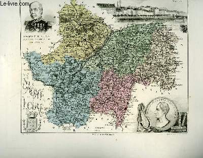 1 carte grave en couleurs de la Sane et Loire - N70
