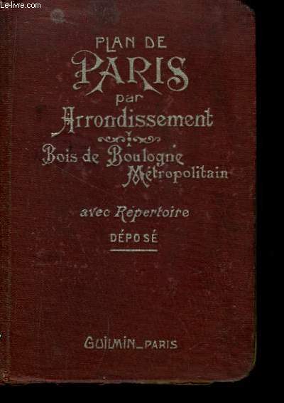 Plan de Paris par Arrondissement. Bois de Boulogne - Mtropolitain.