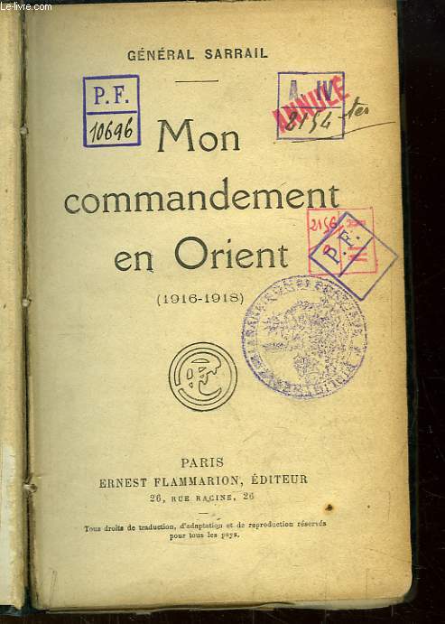 Mon commandement en Orient (1916 - 1918)