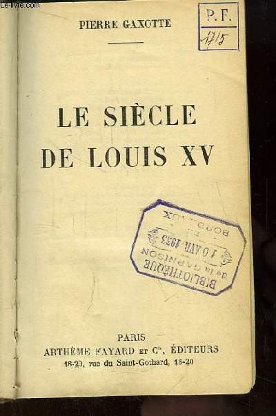 Le sicle de Louis XV.