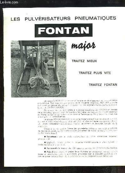 1 brochure publicitaire des Pulvrisateurs Pneumatiques FONTAN major.