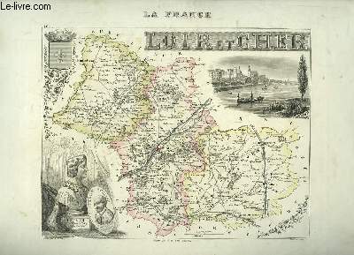 Carte grave en couleurs du dpartement du Loir-et-Cher. ( Planche n40)