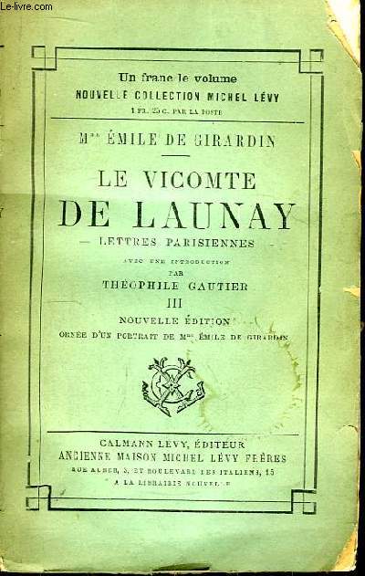 Le Vicomte de Launay, Lettres parisiennes, TOME 3