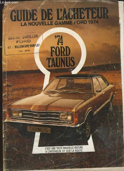 Guide de l'Acheteur, la nouvelle gamme Ford 1974