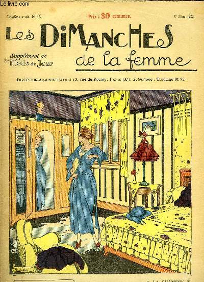 Les Dimanches de la femme N53 - 2me anne : La Chambre de la Parisienne - Ecussons - Le Feston - Golf en schappe tricote avec bordure en filet - Savez-vous mettre le couvert ? - Tissus  damier ...