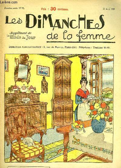 Les Dimanches de la femme N59 - 2me anne : La Salle  Manger Provenale - Le Point de boutonnire - Le Jaune et le Noir - Trois Plafonniers - On ne veut plus de chemines - Les Pommes ...