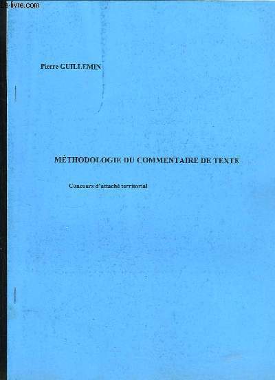 Mthodologie du Commentaire de Texte. Concours d'attach commercial