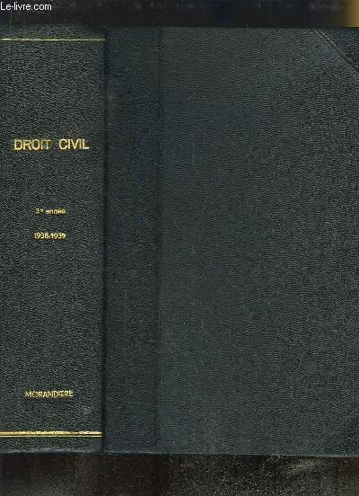 Rptitions crites de Droit Civil. 3e anne, 1938 - 1939. Suivi de 