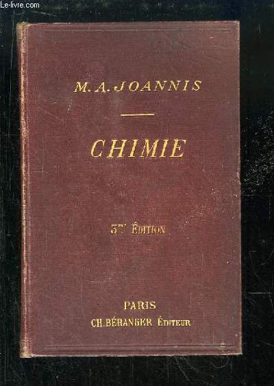 Cours lmentaire de Chimie. 1er fascicule : Gnralits, Mcanique chimique, Mtallodes.