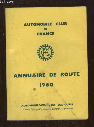 Annuaire de Route, 1960