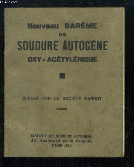 Nouveau Barme de Soudure autogne Oxy-Actylnique.