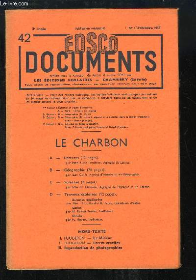 EDSCO Documents N42 - 3me anne : Le Charbon.