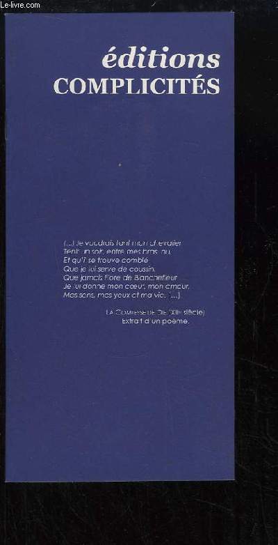 Catalogue des Editions Complicits