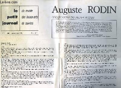Le petit Journal du muse des beaux-arts de Saintes, N1 : Auguste Rodin, collections du Muse Rodin.
