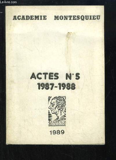Actes N5 : 1987 - 1988