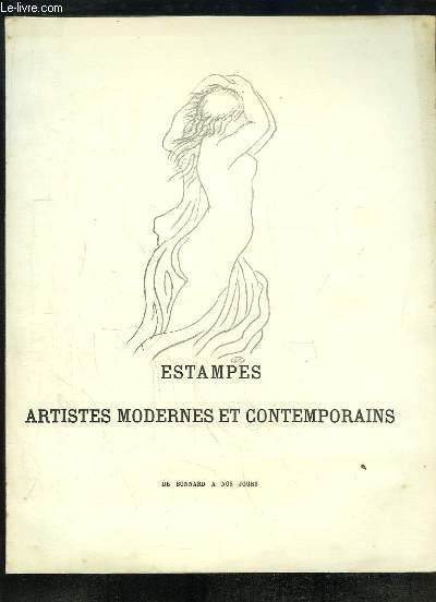 Estampes, Artistes modernes et contemporains. De Bonnard  nos jours.