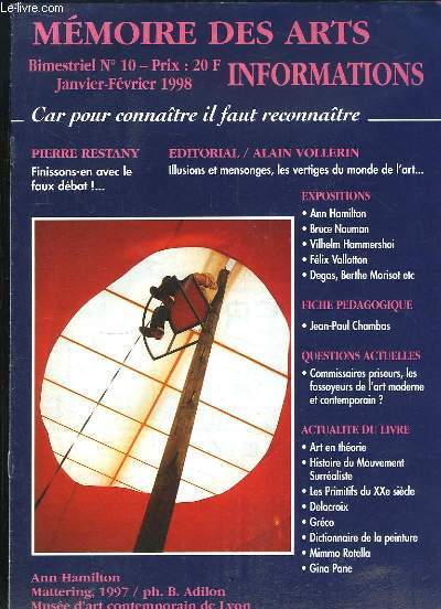 Mmoire des Arts, Informations N10 : Illusions et mensonges, les vertiges du monde de l'art - Jean-Paul Chambas ..