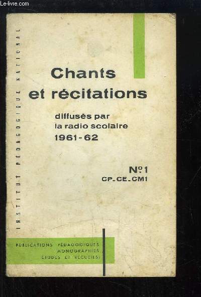Chants et Rcitations N1 : CP - CE - CM1