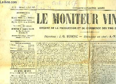 Le Moniteur Vinicole N15 : Les impts nouveaux et le commerce des boissons - Bercy et Entrepts ...