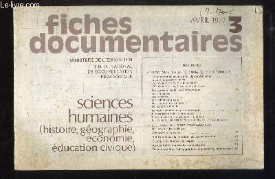 Sciences Humaines. Fiches Documentaires N3