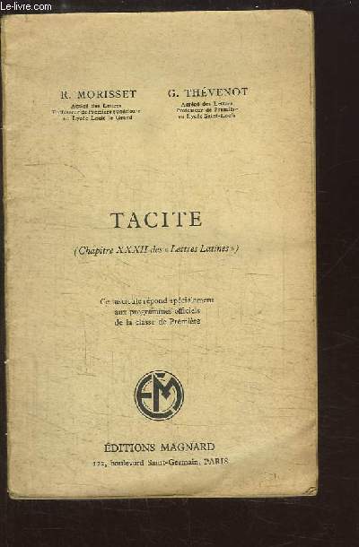 Tacite (Chapitre XXXII des 