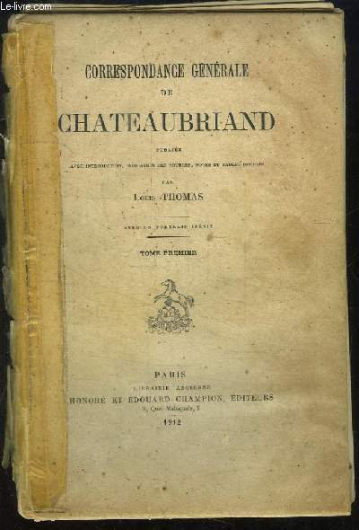 Correspondance gnrale de Chateaubriand (INCOMPLET)