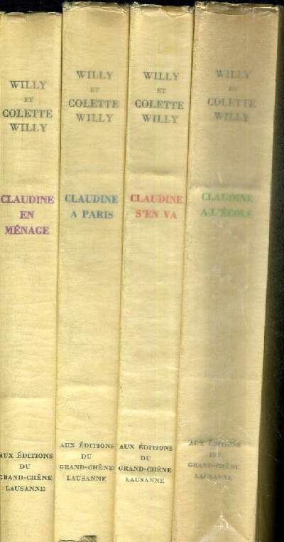 CLAUDINE S EN VA / CLAUDINE A PARIS / CLAUDINE EN MENAGE / CLAUDINE A L ECOLE. LITHOGRAPHIES DE CHRISTIAN BERARD. DANS UN COFFRET.