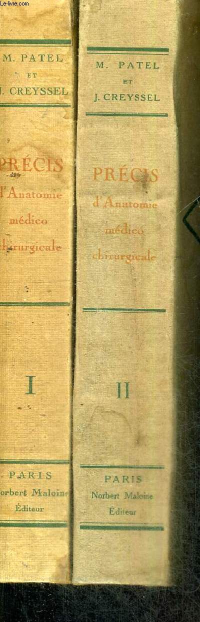PRECIS D'ANATOMIE MEDICO-CHIRURGICALE - 2 VOLUMES - TOMES 1 + 2