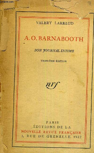 A.O.BARNABOOTH - SON JOURNAL INTIME - 3EME EDITION