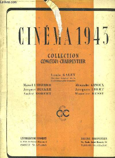 CINEMA 1943 - COLLECTION COMOEDIA-CHARPENTIER