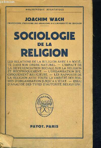 SOCIOLOGIE DE LA RELIGION