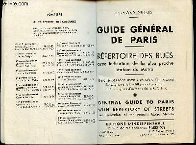 GUIDE GENERAL DE PARIS - Repertoire des Rues avec indication de la plus proche station du Metro.