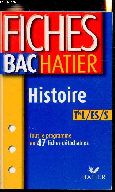 Fiches BAC Hatier - Histoire TLE / ES/S