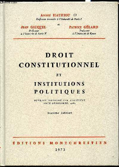 Droit constitutionnel et institutions politiques -