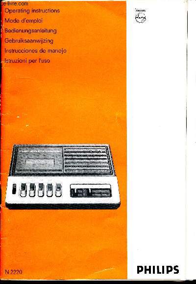 Mode d'emploi - Radio cassette n2220 - Philips
