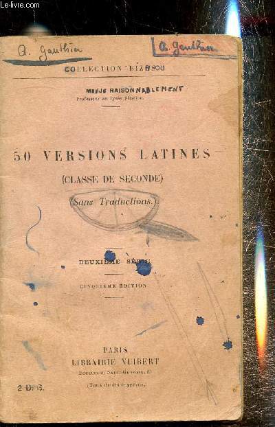 50 versions latines (classe de seconde) (sans traductions) deuxime srie - cinquime dition -