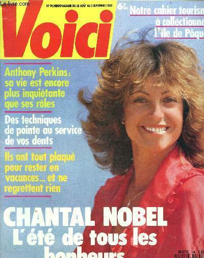 Voici N 94, du 28 aout au 3 septembre 1989 : Chantal Nobel , l't de tous les bonheurs