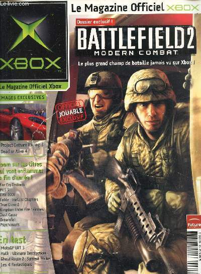 Xbox, le magazine officiel Xbox N45, septembre 2005 : Battlefield2 Modern Combat- Far Cry instincts- rainbow six lock down- panzer elite action- SSX on tour- true crime 2
