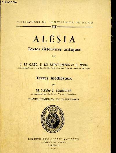 Alsia, textes littraires antiques, textes mdivaux